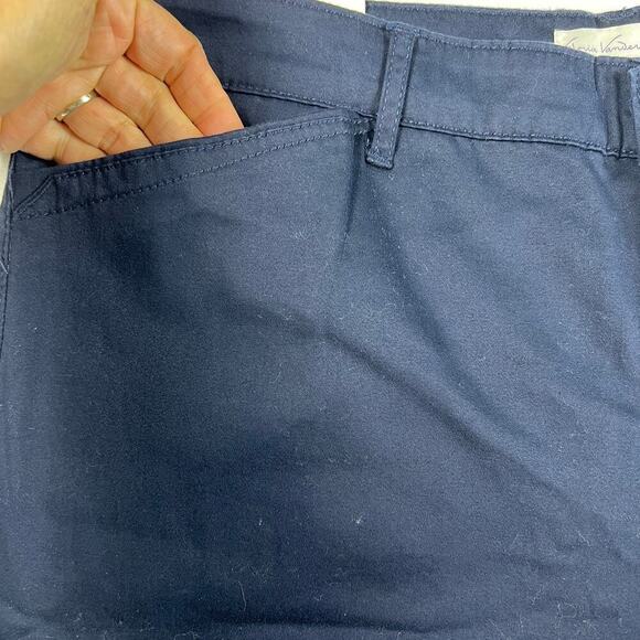 Gloria Vanderbilt Anita Straight Leg Khaki Pants Midnight Affair (Navy) Size 12 - Picture 9 of 10